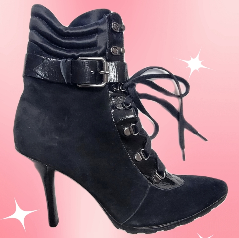Y2K Suede Leather Heeled Booties